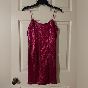 LULUS pink sparkle dress